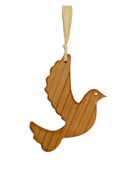 Handmade Hanger van kersenhout - vredesduif