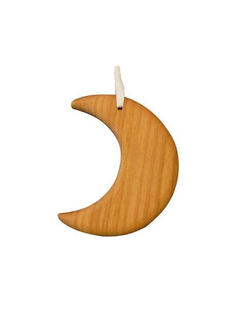 Handmade Hanger van kersenhout - maan
