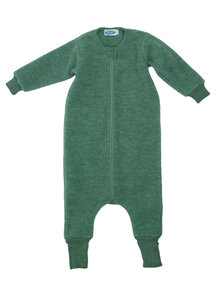 Reiff Slaapzak van wol-fleece met voeten - groen