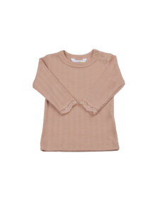 Joha Babyshirt wol/zijde streepje - peach