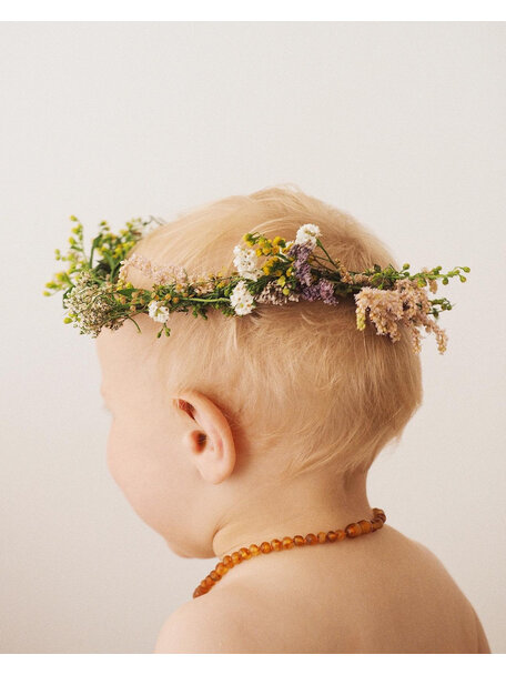 Amber Barnsteen baby ketting 32cm - cognac raw