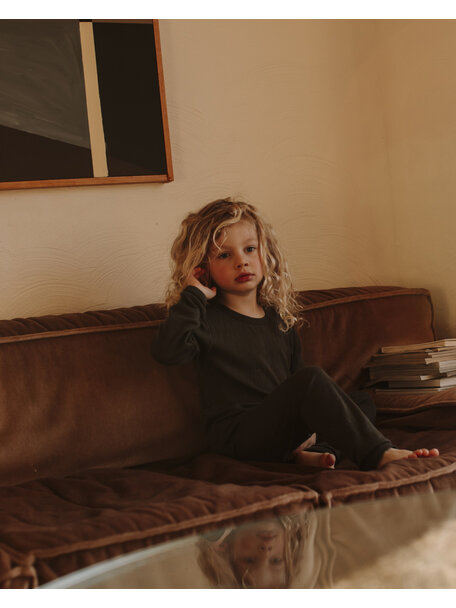 Unaduna Shirt longsleeves rib wol/zijde - wakame