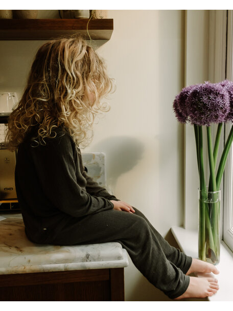 Unaduna Kinderlegging rib wol/zijde - wakame