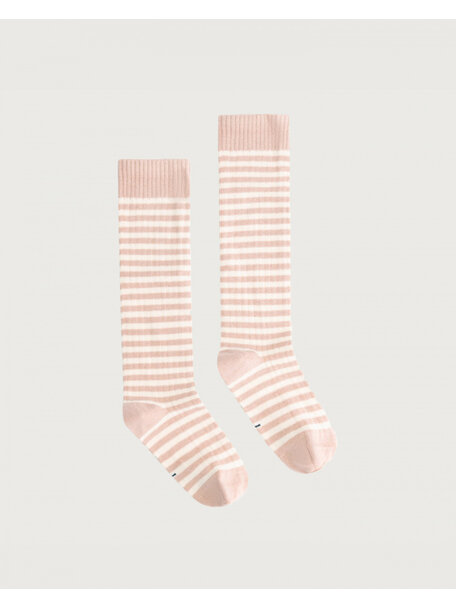Gray Label Baby rib sokken lang - faded pink/cream