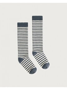 Gray Label Baby rib sokken lang - blue grey/cream