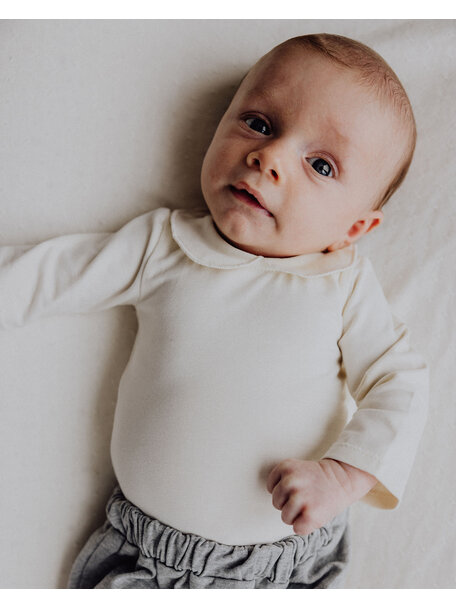 Gray Label Baby romper lange mouw en kraagje - cream