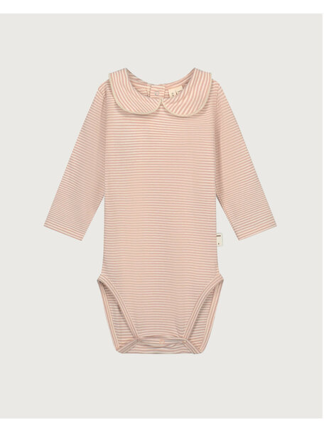Gray Label Baby romper lange mouw en kraagje - faded pink/cream