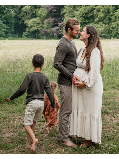 Unaduna Heren longsleeves rib wol/zijde - wakame