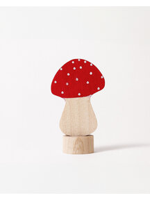 Grimm's Steker - paddestoel rood met stippen