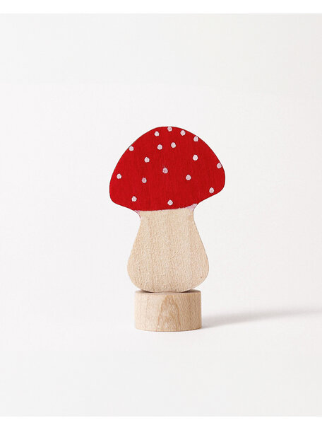 Grimm's Steker - paddestoel rood met stippen