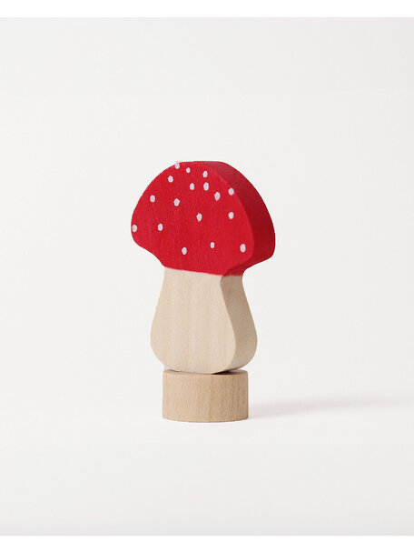 Grimm's Steker - paddestoel rood met stippen