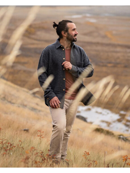 Engel Natur Wollen overshirt - lava grijs