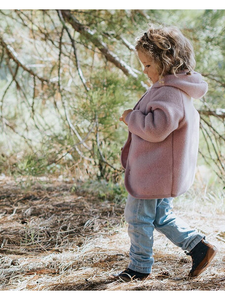 Engel Natur Jasje van wol-fleece - rosewood