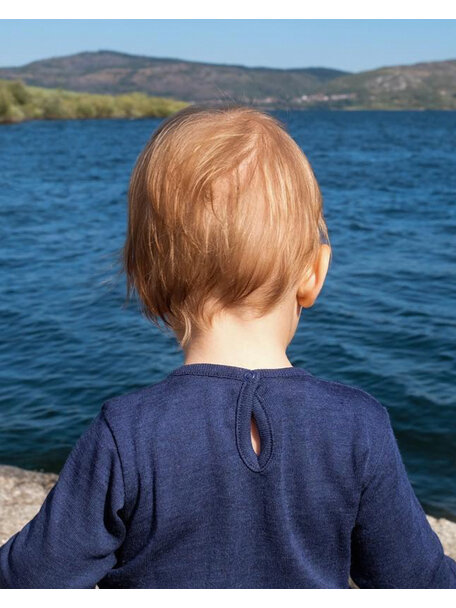 Engel Natur Baby shirtje wol/zijde - blauw