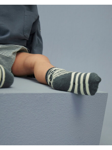 Gray Label Kinder rib sokken - set van 2 - blue grey/cream