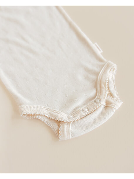 Unaduna Mouwloos rompertje pointelle wol/zijde - munkki