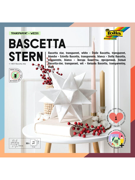 Arts & Crafts Bascetta ster vouwpapier groot - wit