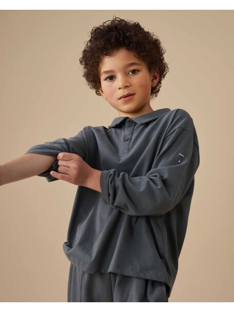 Gray Label Poloshirt longsleeve - blue grey