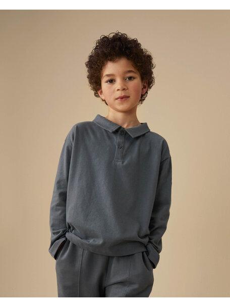 Gray Label Poloshirt longsleeve - blue grey