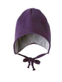 Disana Muts van gekookte wol - aubergine
