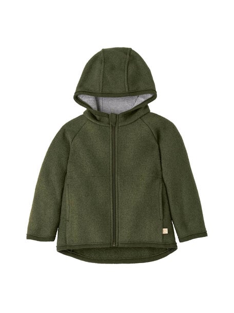 Disana Jas van gekookte wol met rits - olive