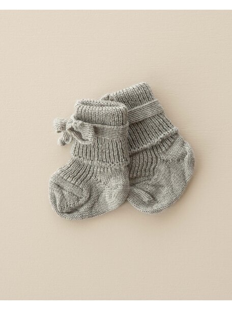 Hirsch Natur Wollen newborn sokjes - sand