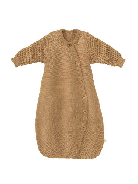 Disana Gebreide slaapzak met mouwen - karamel