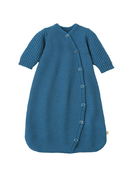 Disana Gebreide slaapzak met mouwen - dove blue