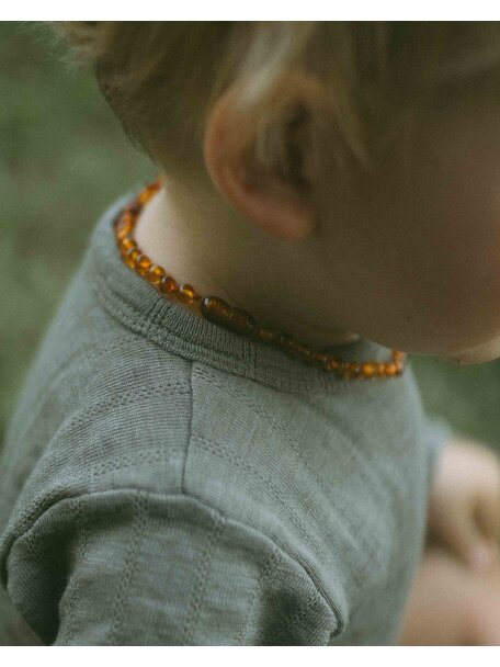 Amber Barnsteen baby ketting 32cm - cognac