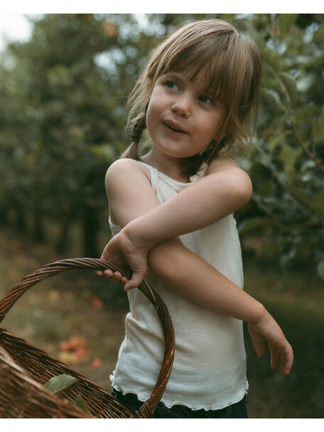 Unaduna  Zomer kinderhemd pointelle wol/zijde munkki