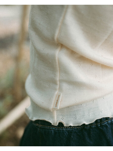 Unaduna  Zomer kinderhemd pointelle wol/zijde munkki
