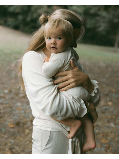 Unaduna Rompertje longsleeves pointelle wol/zijde - munkki