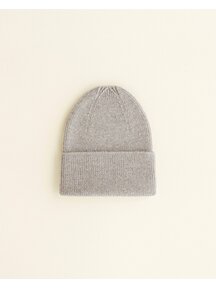 Hvid Ribbeanie newborn Fonzie - pebble