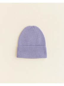 Hvid Ribbeanie newborn Fonzie - lilac