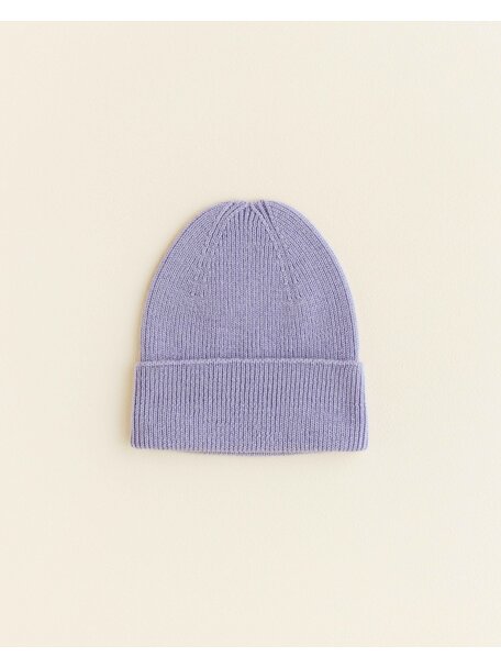 Hvid Ribbeanie newborn Fonzie - lilac