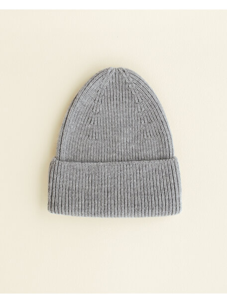 Hvid Dikke ribbeanie Fonzie - grey melange