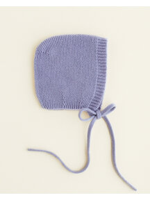 Hvid Mutsje van merino wol - lilac