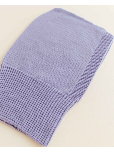 Hvid Balaclava van merino wol Eddy - lilac