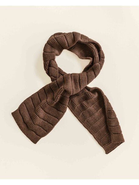 Hvid Merino wollen sjaal  Jacobino - mocha