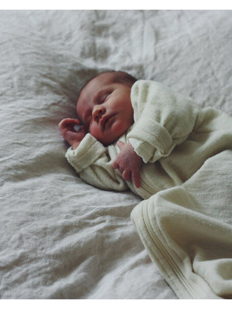 Engel Natur Newborn slaapzak van merino wol-frotté - naturel