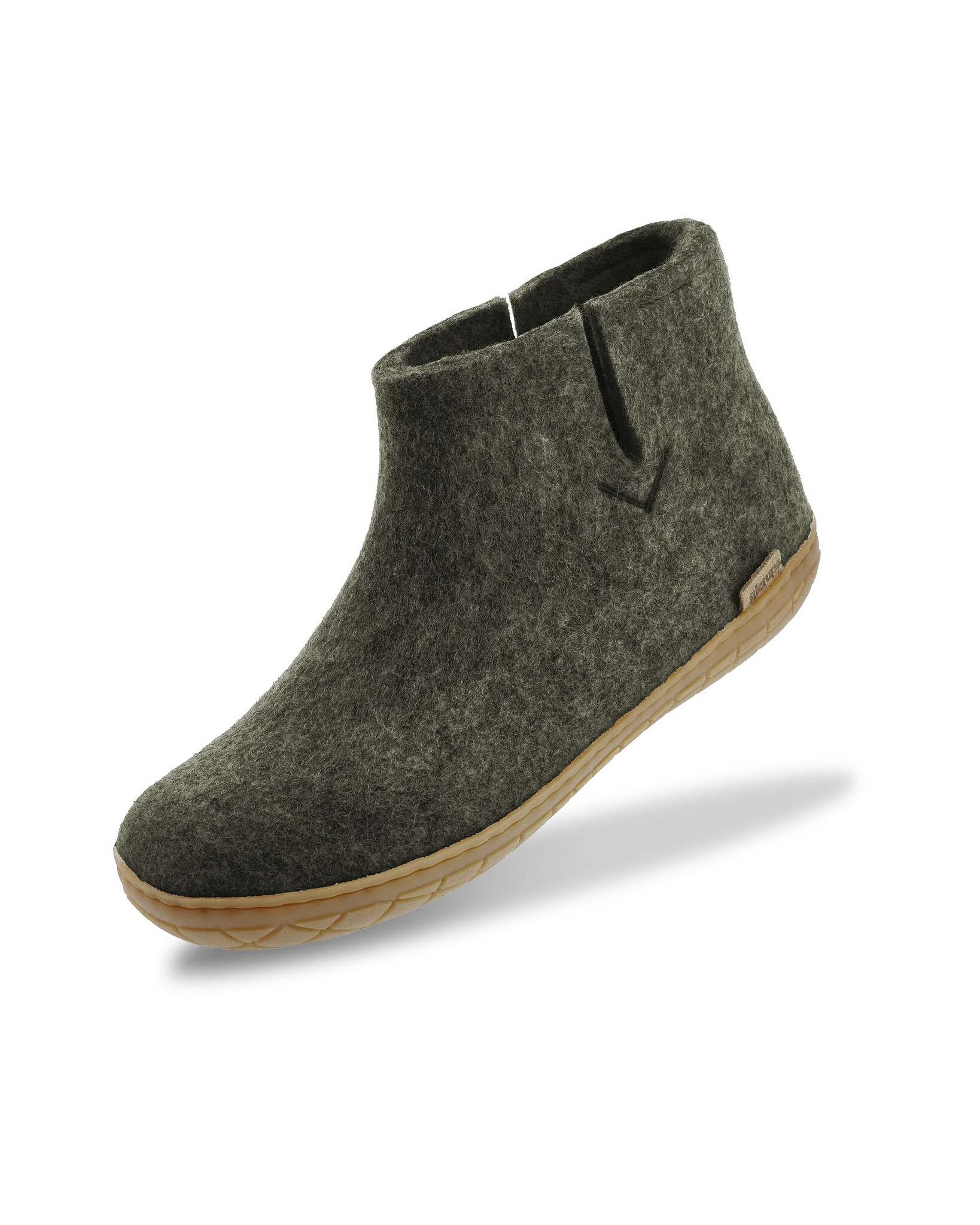 Glerups wollen sloffen hoog model rubberen zool forest Ziloen