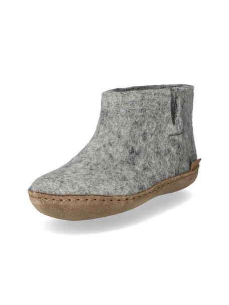 Glerups Kindersloffen van wol hoog model - grijs