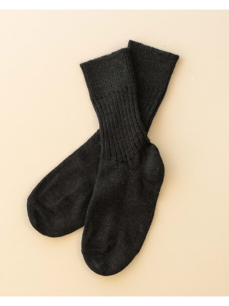 Hirsch Natur Dikke wollen sokken voor volwassenen - donkerbruin