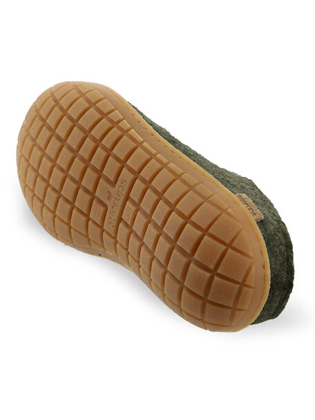 Glerups Wollen sloffen rubberen zool - forest