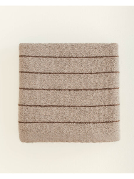 Hvid Wollen dekentje Harry - sand/mocha