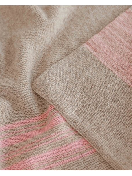 Hvid Baby deken van wol Gilbert - sand/bubblegum