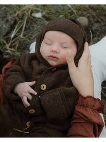 Unaduna X Engel Mutsje van wol-fleece - cocoa