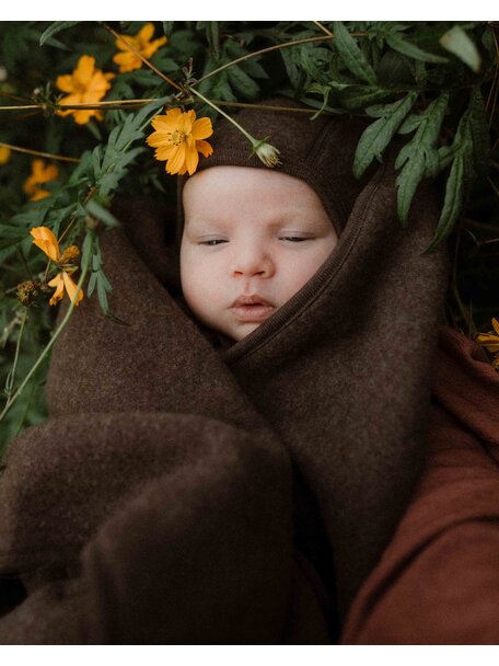 Unaduna X Engel Baby deken wolfleece - cocoa