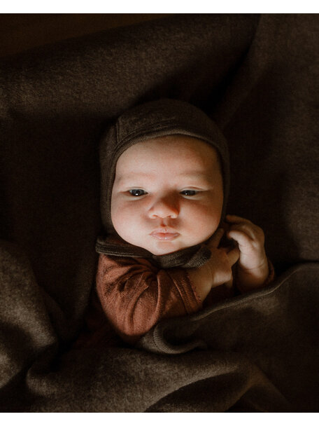 Unaduna X Engel Baby deken wolfleece - cocoa