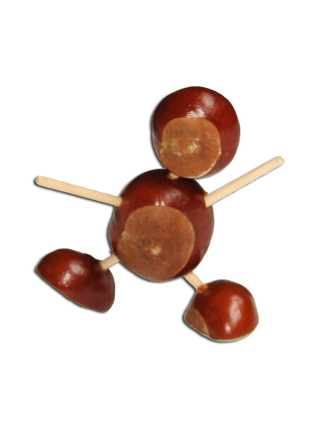 Kids at work Kastanje knutselset - rood met witte stippen